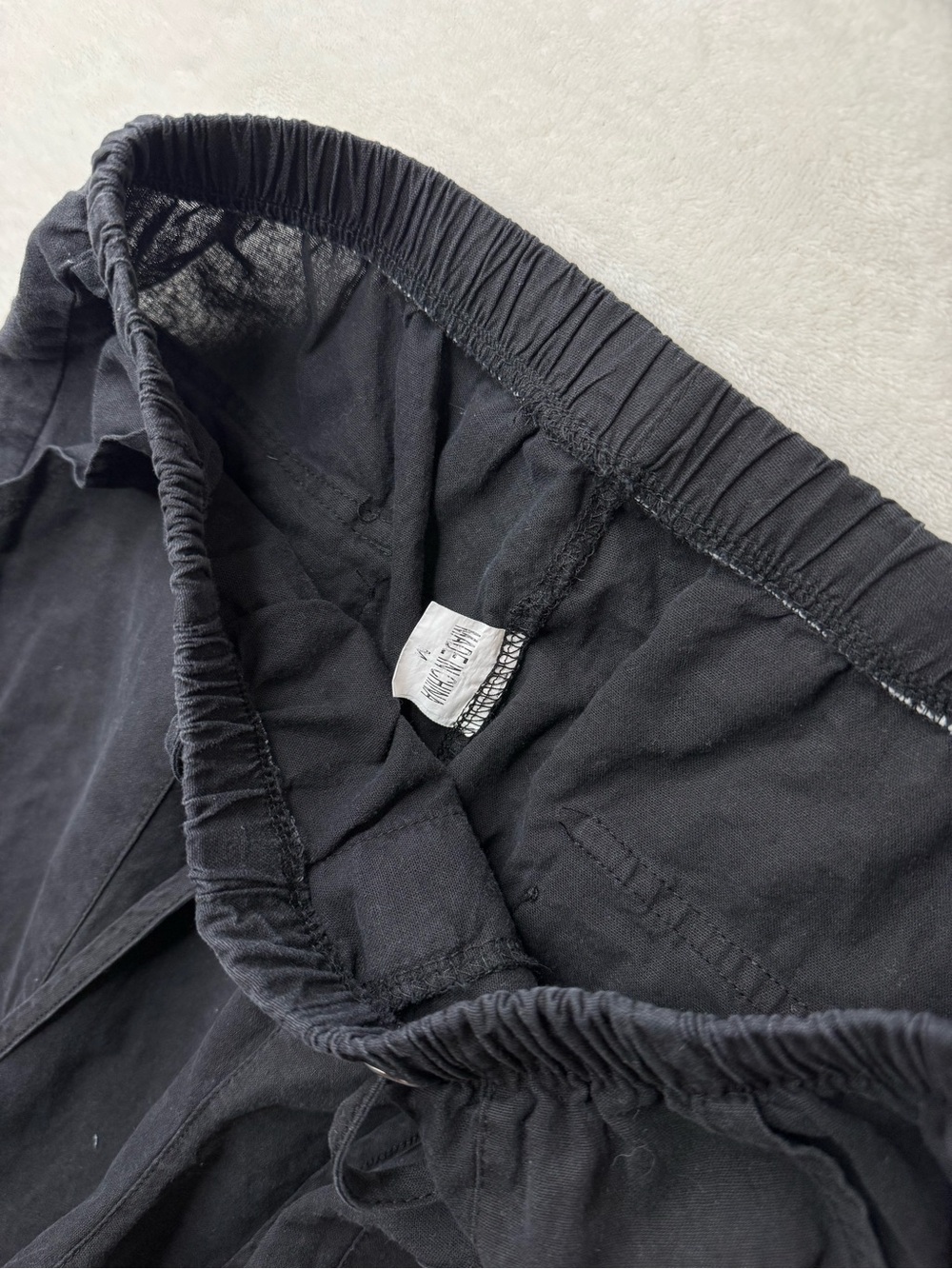 Black Drawstring Casual Pants, Trousers size Medium - Picture 5 of 11